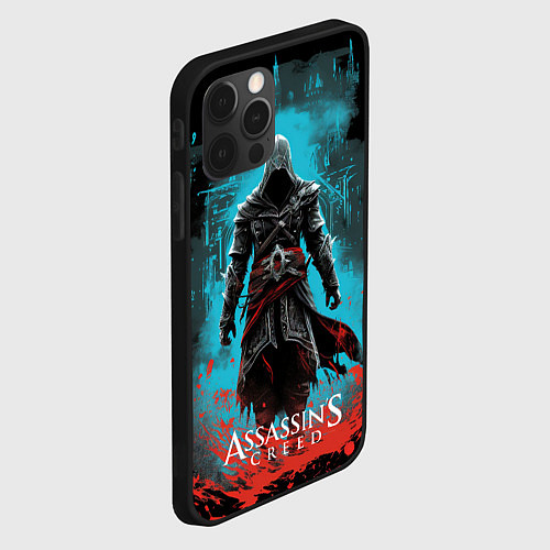 Чехол iPhone 12 Pro Assassins creed подводный город / 3D-Черный – фото 2