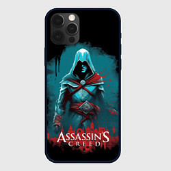 Чехол для iPhone 12 Pro Assassins creed синий дым, цвет: 3D-черный
