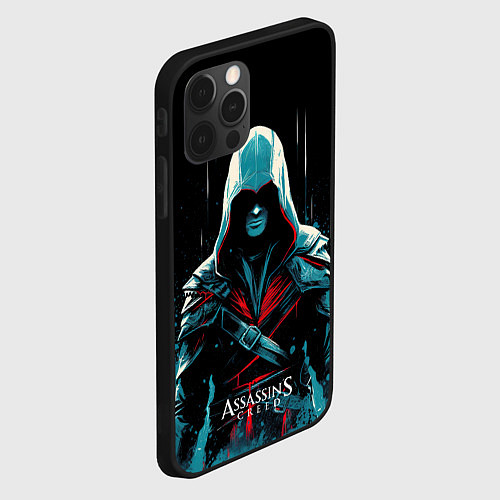 Чехол iPhone 12 Pro Assassins creed ночной образ / 3D-Черный – фото 2