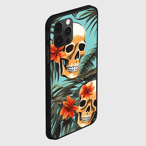 Чехол iPhone 12 Pro Черепа на море / 3D-Черный – фото 2