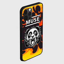 Чехол для iPhone 12 Pro Muse рок панда и огонь, цвет: 3D-черный — фото 2