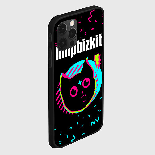 Чехол iPhone 12 Pro Limp Bizkit - rock star cat / 3D-Черный – фото 2