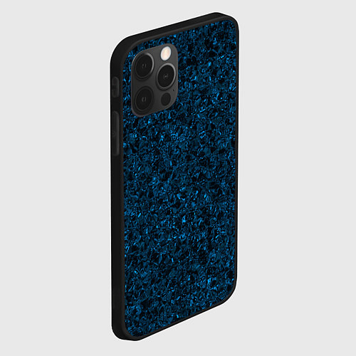 Чехол iPhone 12 Pro Тёмный синий текстура / 3D-Черный – фото 2