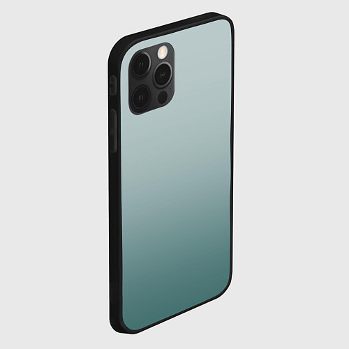 Чехол iPhone 12 Pro Градиент светлый серо-бирюзовый / 3D-Черный – фото 2