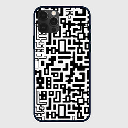 Чехол для iPhone 12 Pro Чёрно-белая глитч инфекция, цвет: 3D-черный