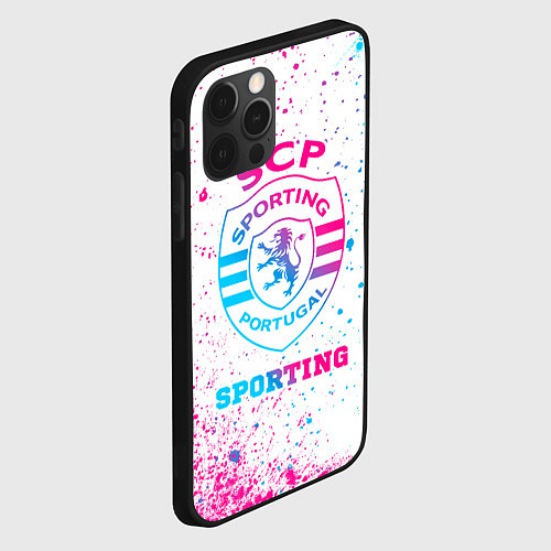 Чехол iPhone 12 Pro Sporting neon gradient style / 3D-Черный – фото 2
