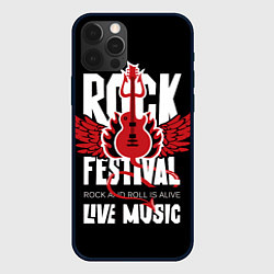 Чехол для iPhone 12 Pro Rock festival - live music, цвет: 3D-черный