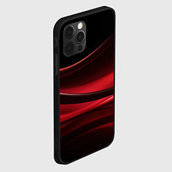 Чехол для iPhone 12 Pro Темная красная абстракция на черном фоне, цвет: 3D-черный — фото 2