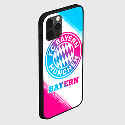 Чехол для iPhone 12 Pro Bayern neon gradient style, цвет: 3D-черный — фото 2