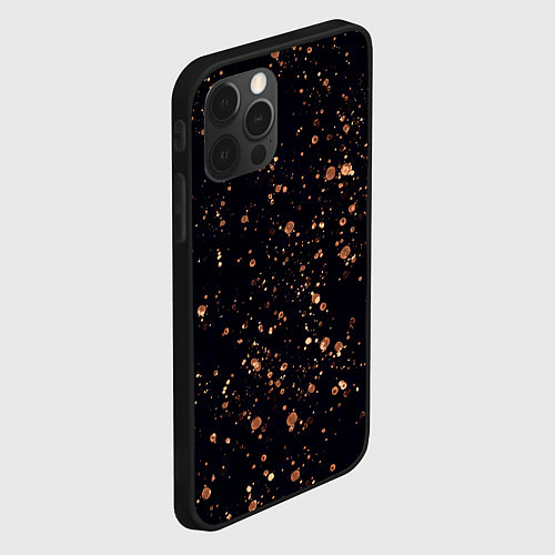 Чехол iPhone 12 Pro Чёрно-синий с золотым напылением / 3D-Черный – фото 2