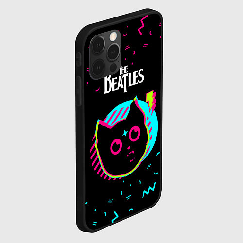 Чехол iPhone 12 Pro The Beatles - rock star cat / 3D-Черный – фото 2