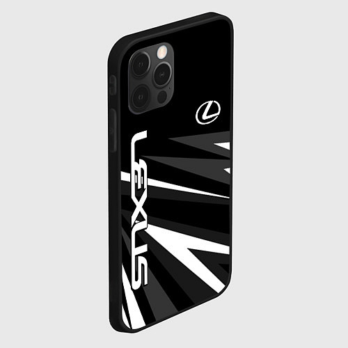 Чехол iPhone 12 Pro Лексус - монохромная абстракция / 3D-Черный – фото 2