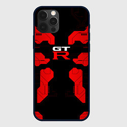 Чехол для iPhone 12 Pro Nissan GTR - Cyber red, цвет: 3D-черный