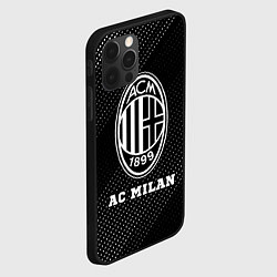 Чехол для iPhone 12 Pro AC Milan sport на темном фоне, цвет: 3D-черный — фото 2