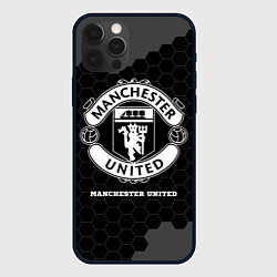 Чехол для iPhone 12 Pro Manchester United sport на темном фоне, цвет: 3D-черный