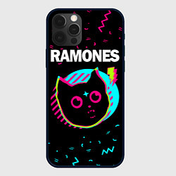 Чехол для iPhone 12 Pro Ramones - rock star cat, цвет: 3D-черный