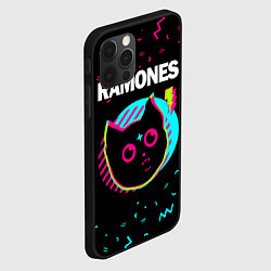Чехол для iPhone 12 Pro Ramones - rock star cat, цвет: 3D-черный — фото 2