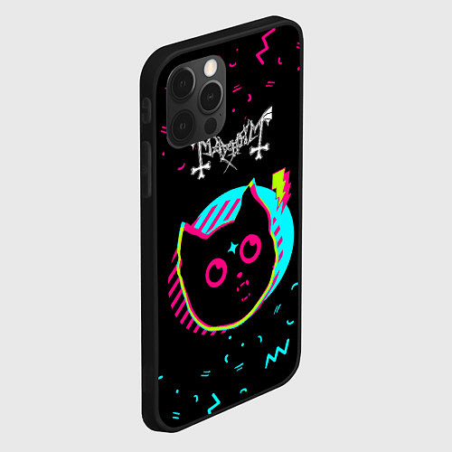 Чехол iPhone 12 Pro Mayhem - rock star cat / 3D-Черный – фото 2