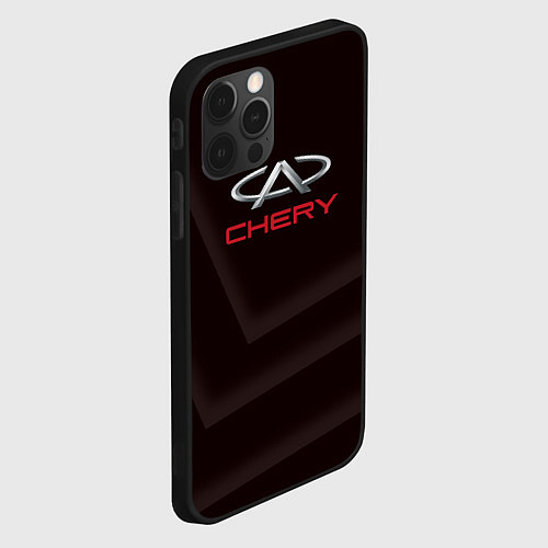 Чехол iPhone 12 Pro Cherry - logo / 3D-Черный – фото 2
