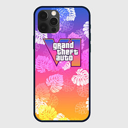 Чехол для iPhone 12 Pro Grand Theft Auto VI - пальмы, цвет: 3D-черный