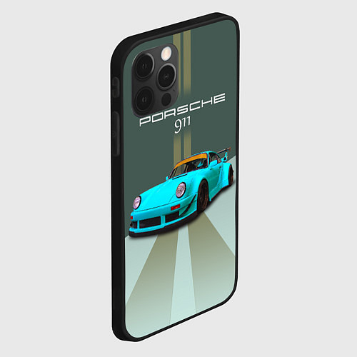 Чехол iPhone 12 Pro Порше 911 спортивный немецкий автомобиль / 3D-Черный – фото 2