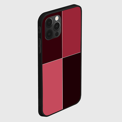 Чехол iPhone 12 Pro Тёмный розовый 4 цвета / 3D-Черный – фото 2