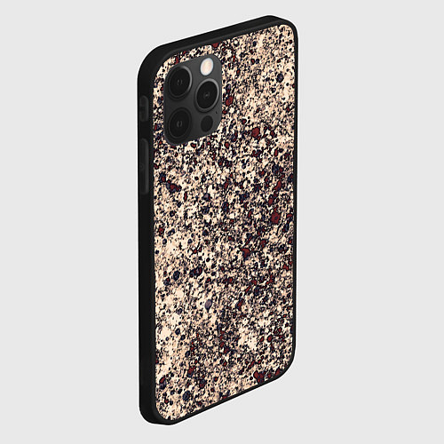 Чехол iPhone 12 Pro Абстракция земляной с красным / 3D-Черный – фото 2