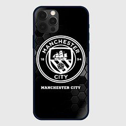 Чехол для iPhone 12 Pro Manchester City sport на темном фоне, цвет: 3D-черный