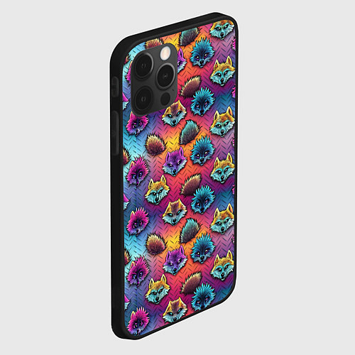 Чехол iPhone 12 Pro Furry color anime faces / 3D-Черный – фото 2