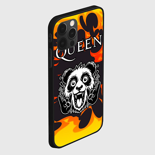 Чехол iPhone 12 Pro Queen рок панда и огонь / 3D-Черный – фото 2