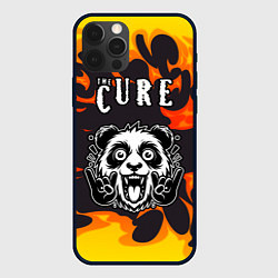 Чехол для iPhone 12 Pro The Cure рок панда и огонь, цвет: 3D-черный