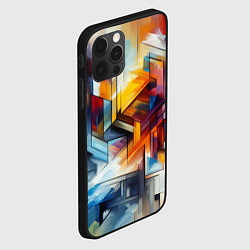 Чехол для iPhone 12 Pro Абстрактные фигуры, цвет: 3D-черный — фото 2