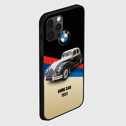 Чехол iPhone 12 Pro Винтажный автомобиль BMW 340 / 3D-Черный – фото 2