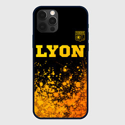 Чехол для iPhone 12 Pro Lyon - gold gradient посередине, цвет: 3D-черный