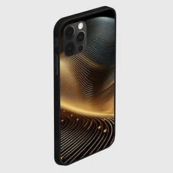 Чехол для iPhone 12 Pro Золотые линии с шариками, цвет: 3D-черный — фото 2