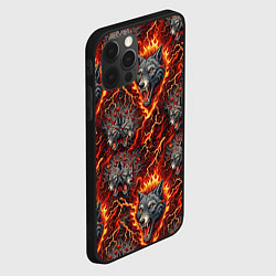 Чехол для iPhone 12 Pro Волки эпичный паттерн, цвет: 3D-черный — фото 2