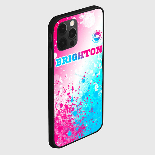 Чехол iPhone 12 Pro Brighton neon gradient style посередине / 3D-Черный – фото 2