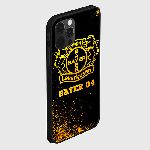 Чехол iPhone 12 Pro Bayer 04 - gold gradient / 3D-Черный – фото 2