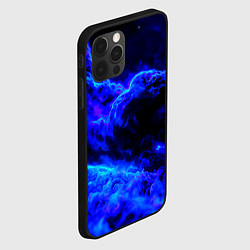 Чехол для iPhone 12 Pro Синий густой дым - inferno blue, цвет: 3D-черный — фото 2