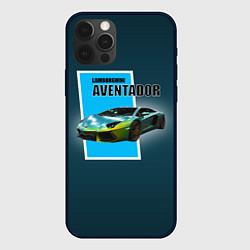 Чехол для iPhone 12 Pro Спортивная машина Lamborghini Aventador, цвет: 3D-черный