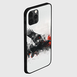 Чехол для iPhone 12 Pro Летающий ворон и город, цвет: 3D-черный — фото 2