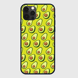 Чехол для iPhone 12 Pro Паттерн с половинкой авокадо, цвет: 3D-черный