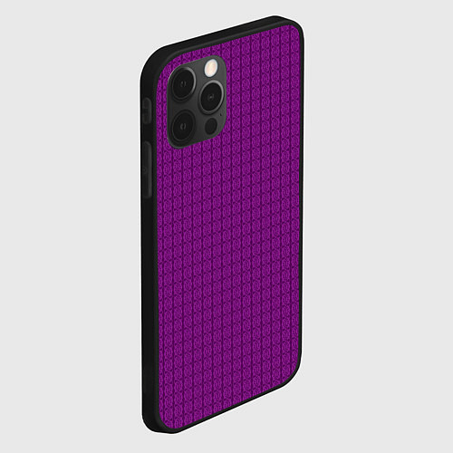 Чехол iPhone 12 Pro Ярко-фиолетовый однотонный с рисуноком / 3D-Черный – фото 2