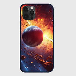 Чехол для iPhone 12 Pro Космос фантастическая планета, цвет: 3D-черный