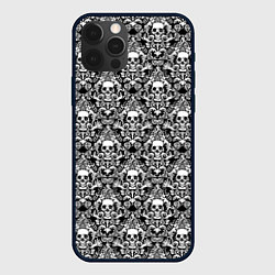 Чехол для iPhone 12 Pro Skull patterns, цвет: 3D-черный