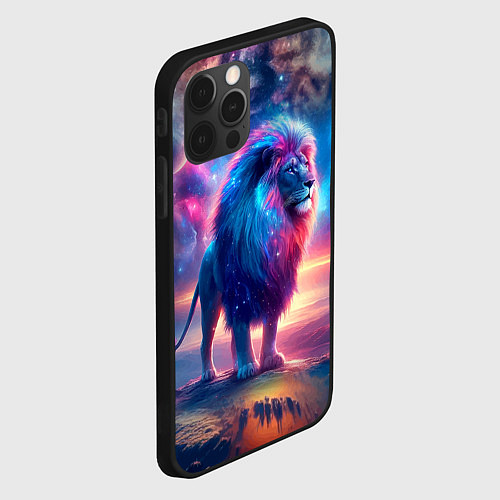 Чехол iPhone 12 Pro Space lion - ai art fantasy / 3D-Черный – фото 2