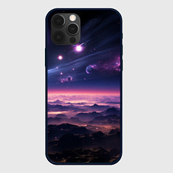 Чехол для iPhone 12 Pro Абстрактный космос фантастика, цвет: 3D-черный