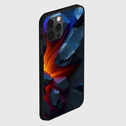 Чехол для iPhone 12 Pro Объемные камни в разломе, цвет: 3D-черный — фото 2