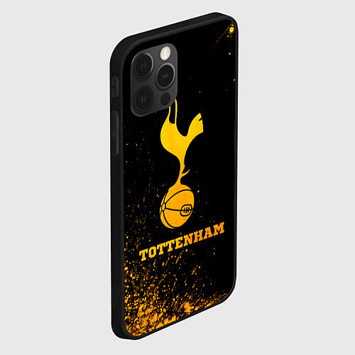 Чехол iPhone 12 Pro Tottenham - gold gradient / 3D-Черный – фото 2