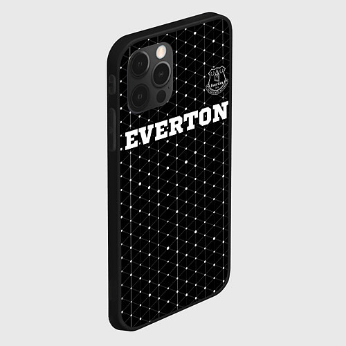 Чехол iPhone 12 Pro Everton sport на темном фоне посередине / 3D-Черный – фото 2